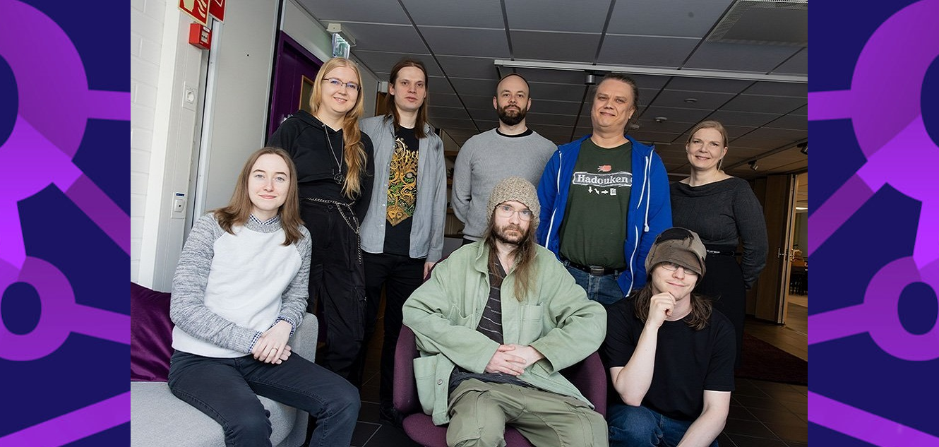 Games teams at Startup Station in Oulu with ICTOulu branding