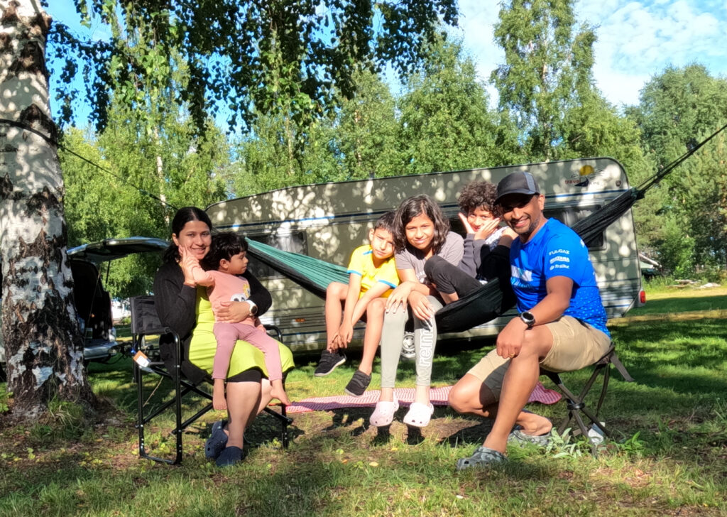 Varghese Jose and family at the park